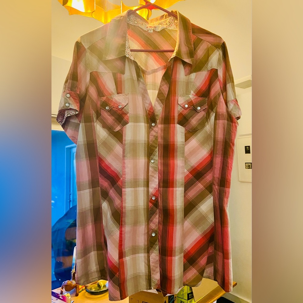 Roper Western Plaid Fitted Short Sleeve Shirt